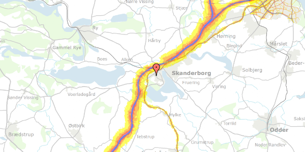 Trafikstøjkort på Plantagevej 12, 8660 Skanderborg