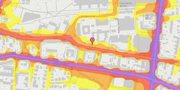 Trafikstøjkort på Howitzvej 30A, 2. , 2000 Frederiksberg