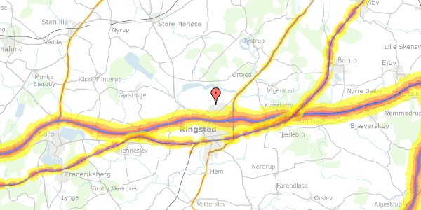 Trafikstøjkort på Hf Hjortemosen 4, 4100 Ringsted