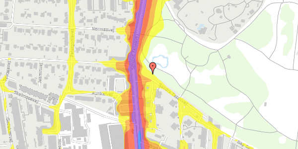 Trafikstøjkort på Søndre Fasanvej 85B, 2000 Frederiksberg