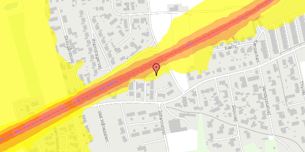 Trafikstøjkort på Kærgade 98E, 8940 Randers SV