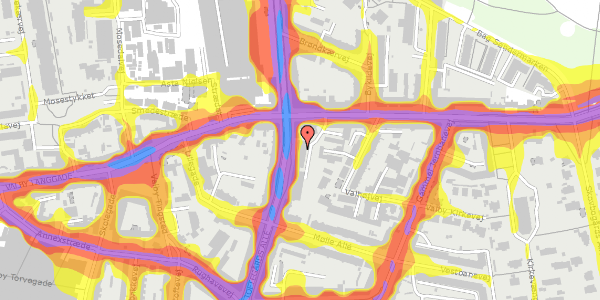 Trafikstøjkort på Toftegårds Allé 5B, 3. , 2500 Valby