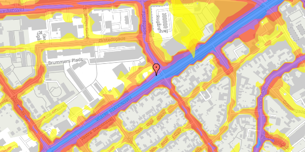 Trafikstøjkort på Vestre Stationsvej 9, st. , 5000 Odense C