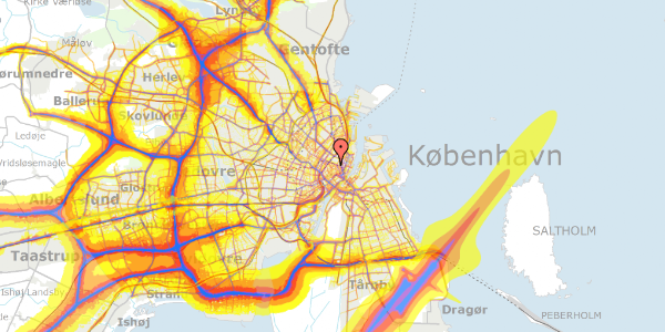 Trafikstøjkort på Suhmsgade 5, 1125 København K