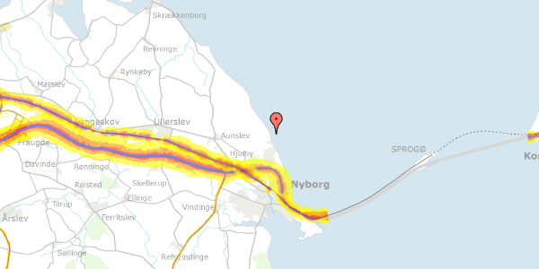 Trafikstøjkort på Regstrupvej 90, 5800 Nyborg