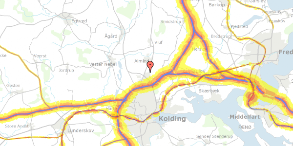 Trafikstøjkort på Nordager 3, 6000 Kolding