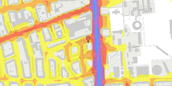 Trafikstøjkort på Østerbrogade 115, st. , 2100 København Ø