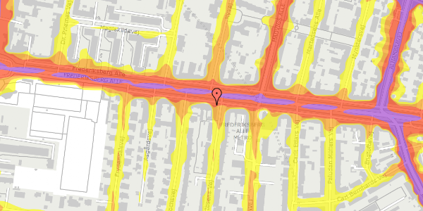 Trafikstøjkort på Frederiksberg Alle 47, 1820 Frederiksberg C