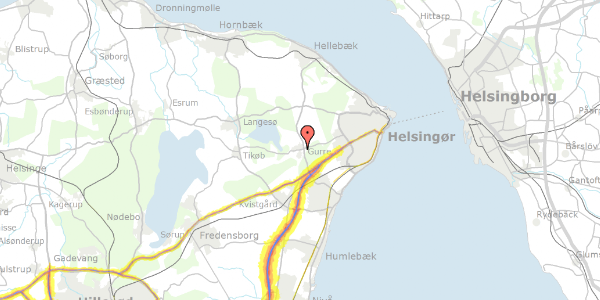 Trafikstøjkort på Gurrevej 383, 3490 Kvistgård