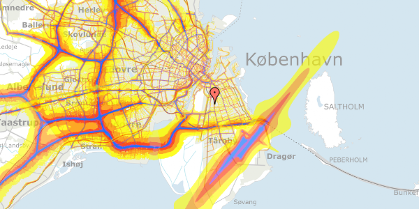 Trafikstøjkort på Sundbygårdsvej 3, st. 6, 2300 København S