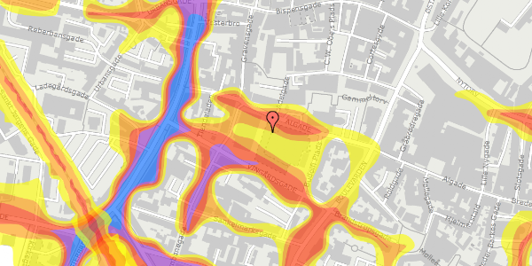 Trafikstøjkort på Budolfi Plads 30, 2. mf, 9000 Aalborg