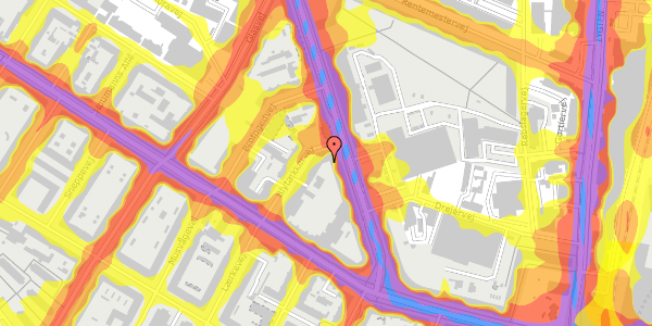 Trafikstøjkort på Frederiksborgvej 23, 1. 4, 2400 København NV