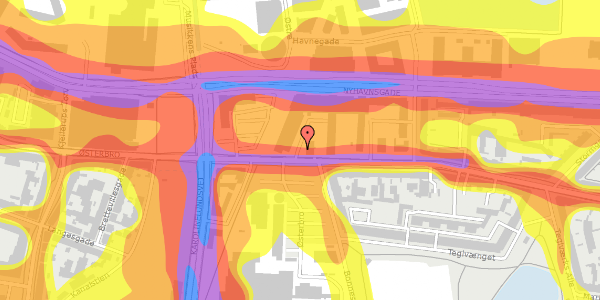 Trafikstøjkort på Østerbro 35, 9000 Aalborg