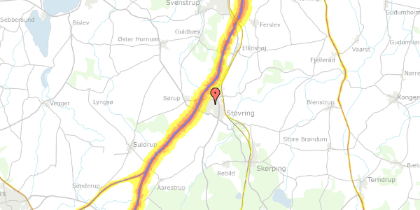 Trafikstøjkort på Mastruphøj 120, 9530 Støvring