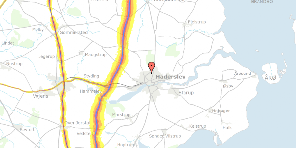 Trafikstøjkort på Ringhaven 5, 6100 Haderslev