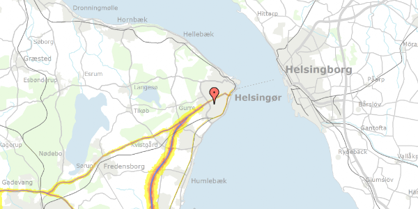 Trafikstøjkort på Prøvestensvej 2, 3000 Helsingør