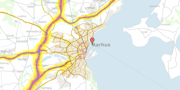 Trafikstøjkort på Dagmar Petersens Gade 105, 8000 Aarhus C