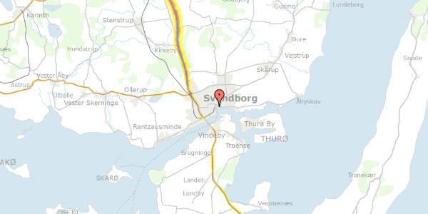 Trafikstøjkort på Hulgade 6, 5700 Svendborg