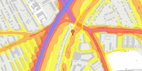 Trafikstøjkort på Hf. Grænsen 5, 2000 Frederiksberg