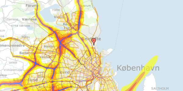 Trafikstøjkort på Rebekkavej 59, 2900 Hellerup