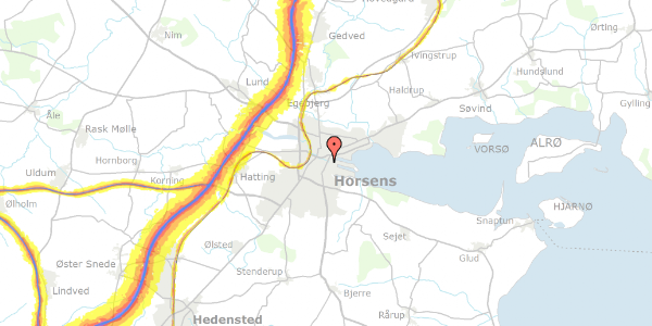 Trafikstøjkort på Holmboes Alle 12, 8700 Horsens