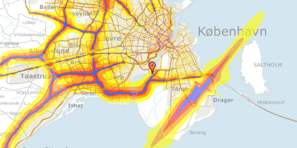 Trafikstøjkort på Speditørvej 11, 2450 København SV