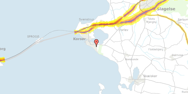 Trafikstøjkort på Strandparken 90, 4220 Korsør