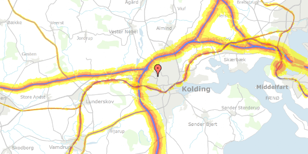 Trafikstøjkort på Esbjergvej 46, 6000 Kolding