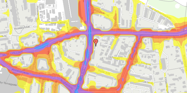 Trafikstøjkort på Toftegårds Allé 5D, 1. , 2500 Valby