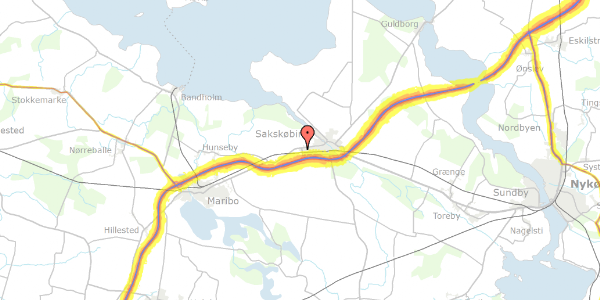 Trafikstøjkort på Snedkervej 4, 4990 Sakskøbing