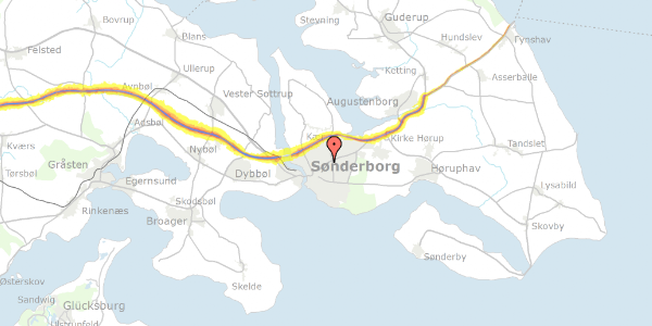 Trafikstøjkort på Alsgade 61, 1. 3, 6400 Sønderborg