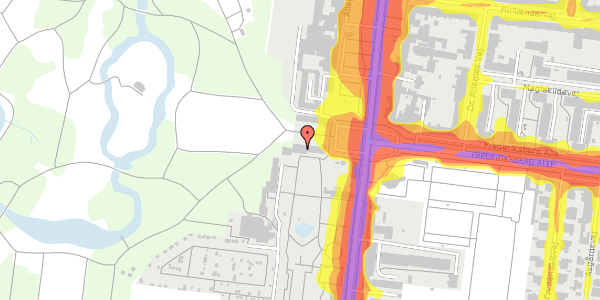 Trafikstøjkort på Frederiksberg Runddel 1A, 2000 Frederiksberg