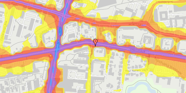 Trafikstøjkort på Smallegade 45A, 2000 Frederiksberg