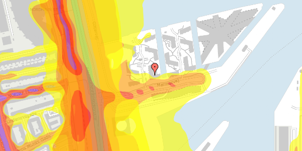 Trafikstøjkort på Marmorvej 17B, st. th, 2100 København Ø