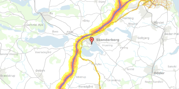 Trafikstøjkort på Ovenvande 8, 4. , 8660 Skanderborg