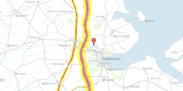 Trafikstøjkort på Wilhelm Johannsens Vej 54, 6200 Aabenraa