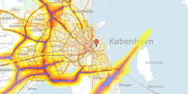 Trafikstøjkort på Strandgade 77, 1401 København K