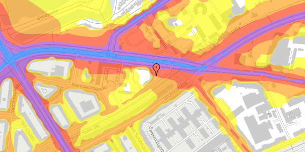 Trafikstøjkort på Store Mølle Vej 19, 2. tv, 2300 København S