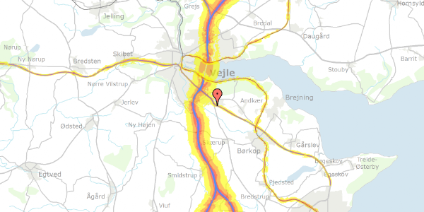 Trafikstøjkort på Vindinghave 35, 7100 Vejle