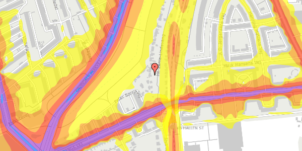 Trafikstøjkort på Hf. Zenia-Lindevang 9, 2000 Frederiksberg