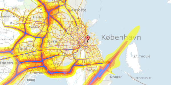 Trafikstøjkort på Havnegade 29, 1058 København K