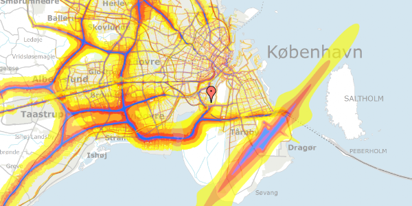 Trafikstøjkort på Otto Brandenburgs Vej 102, 2. th, 2450 København SV