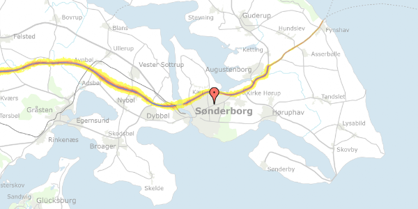 Trafikstøjkort på Grundtvigs Plads 3, 6400 Sønderborg