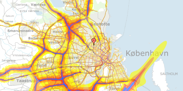 Trafikstøjkort på Thoravej 2, 2400 København NV