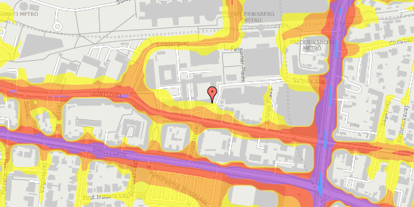 Trafikstøjkort på Howitzvej 26, 2000 Frederiksberg