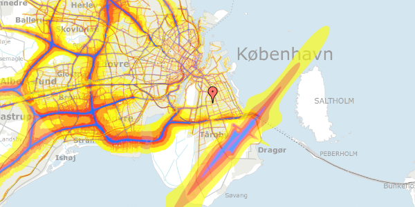 Trafikstøjkort på Jens Warmings Vej 52A, 2300 København S