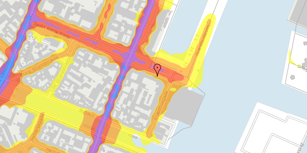 Trafikstøjkort på Sankt Annæ Plads 28, 3. , 1250 København K