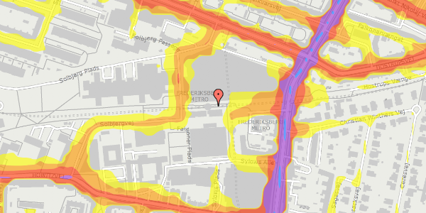 Trafikstøjkort på Solbjergvej 4A, 2000 Frederiksberg