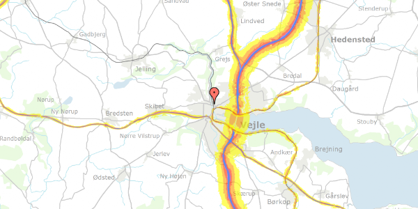 Trafikstøjkort på Spinderigade 3, 7100 Vejle