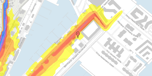 Trafikstøjkort på Grete Løchtes Gade 7, st. 1, 8000 Aarhus C